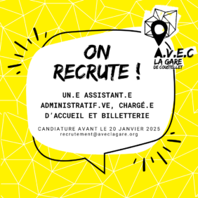 A.V.E.C LA GARE RECRUTE : Assistant.e administratif.tive, Chargé.e d'accueil et de billetterie image