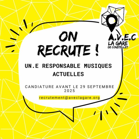 A.V.E.C LA GARE RECRUTE : Responsable Musiques Actuelles image
