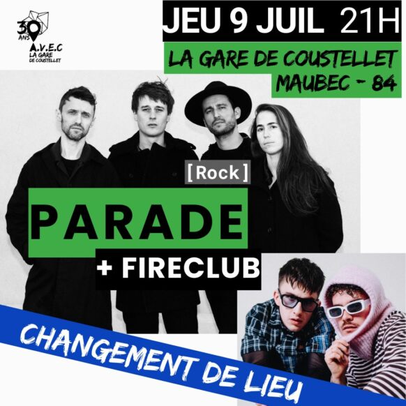 CONCERT PARADE + FIRECLUB ! Changement de lieu! image