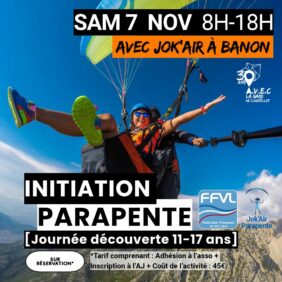 Accueil Jeunes | Initiation Parapente avec Jok'Air image